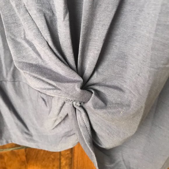 Wangzhi Purple V-Neck Tee Dress w/Knotted Hem Large - Picture 7 of 11